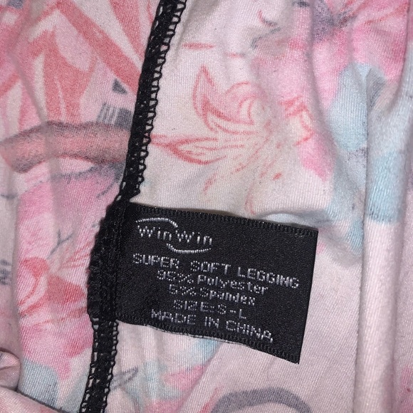 WinWin Pink & Blue Tropical Leggings size S-L - Picture 6 of 10